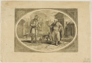 Fable: A Man Bitten by a Dog, n. d. Creator: Thomas Bewick