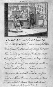 Fable V, the beau and the beggar... c1770. Artist: I Smith
