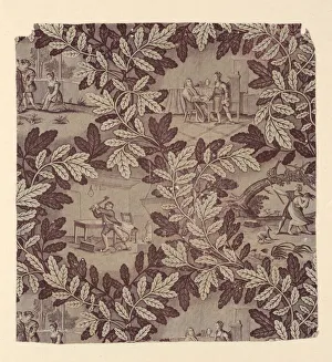 Le Jeune Prints: Fables of La Fontaine (Furnishing Fabric), Rouen, c. 1830. Creator: Bapaume et Cocatrix