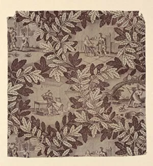 De La Fontaine Jean Collection: Fables of La Fontaine (Furnishing Fabric), Rouen, c. 1830. Creator: Bapaume et Cocatrix
