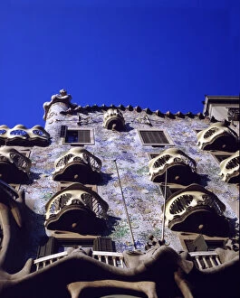 Antoni Gallery: Detail of the facade of Casa Batllo (1904 - 1907), designed by Antoni Gaudi i Cornet
