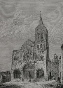 Unesco Prints: Facade of the church of St Mary Magdalene in Vezelay, France, (1877). Creator: Unknown