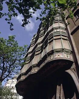 Detail of the facade of the Comalat House, designed by Salvador Valeri i Pupurull, 1911