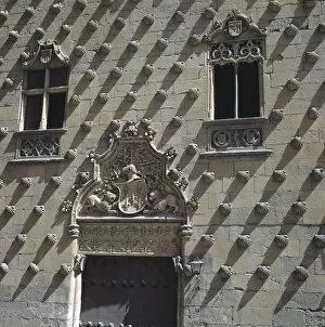 Salamanca Gallery: Detail of the facade door of the Casa de las Conchas (Shells House) in Salamanca