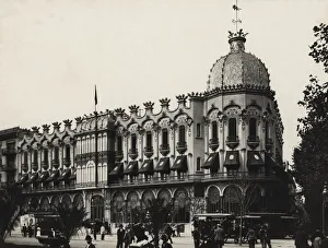 Facade of the modernist building Hotel-Restaurant of the Grand Hotel Colon