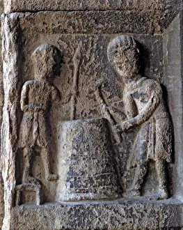 Facade of the Monastery of Santa Maria de Ripoll in which the 12 months of