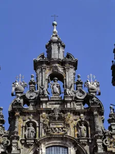 Detail of the facade of the Obradoiro in the Cathedral of Santiago de Compostela Detail of the facade of the Obradoiro in the Cathedral of Santiago de Compostela