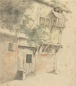 Front Door Prints: Facade of an overgrown house, 1645-1655. Creator: Adriaen van Ostade