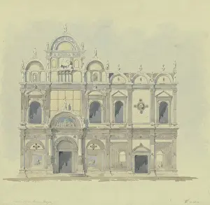 Bartolomeo Prints: Facade of the Scuola Grande di San Marco in Venice