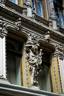 Hotel Prints: Facade and statues, 'The Passage'
