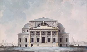 Palace Embankment Prints: Facade of the Stock Exchange Building in Saint Petersburg