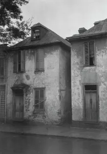 Tenement Prints: Facades of two-story houses, [Alexander Peronneau Tenements