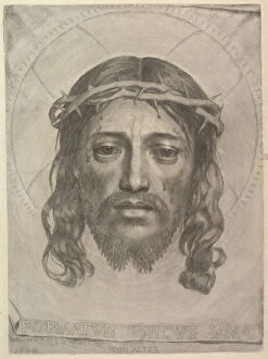 Mellan Claude Collection: Face of Christ on St. Veronicas Cloth, 1649. Creator: Claude Mellan