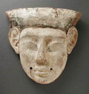 Late Period Prints: Face from a Coffin, Late Period 25th-30th Dynasties (712-332 BCE). Creator: Unknown