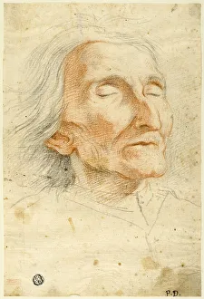 Face of an Old Man with Eyes Closed, n.d. Creator: Pietro Dandini