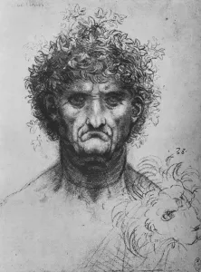 Full Face of an Old Man Wearing a Wreath, c1480 (1945). Artist: Leonardo da Vinci