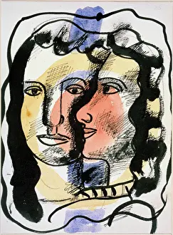 Fernan Prints: Two Faces, c1940s-c1950s(?). Creator: Fernand Leger