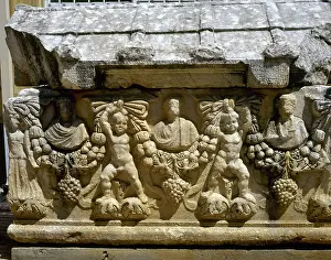 Relief Prints: Detail of one of the faces of a Roman sarcophagus