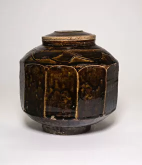 White Background Gallery: Faceted and Covered Jar, Korea, Joseon dynasty (1392-1910), 19th century