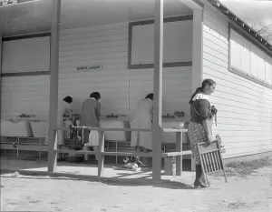 Water Amenities Prints: Some of the facilities of the Kern County migrant camp