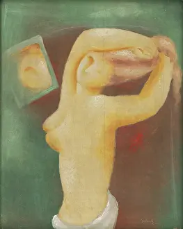 Bathroom Prints: Facing Mirror, 1933. Creator: Mikulas Galanda