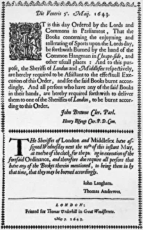 Book Of Sports Gallery: A facsimile of the order for the burning of the Book of Sports, 1643 (1903)