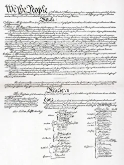 Document Prints: Facsimile of the Preamble and Constitution of the United States of America, 1901