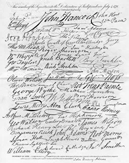 Facsimile of the Signatures to the Declaration of Independence, 4 July 1776
