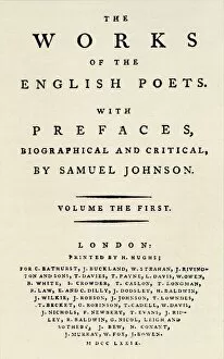 Facsimile title-page of the first edition of The Works of the English Poets, containing