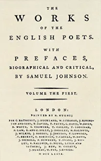 Isaac Pitman Prints: Facsimile title-page of the first edition of The Works of the English Poets, containing