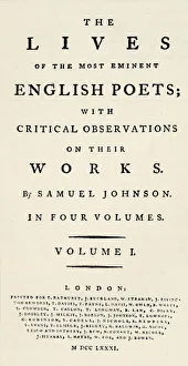 Isaac Pitman Prints: Facsimile title-page (reduced) of Johnsons Lives of the Poets - as re-issued in separate form