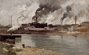 Factories Prints: Factories in Ivry, 1883. Creator: Frits Thaulow