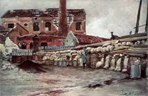 Factory Barricade, Soissons, France, 20 May 1915, (1926). Artist: Francois Flameng