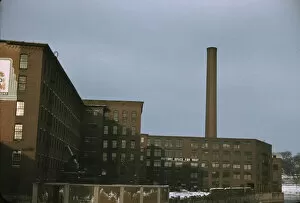 Chimneys Collection: Factory buildings in Lowell, Mass. 1940 or 1941. Creator: Jack Delano