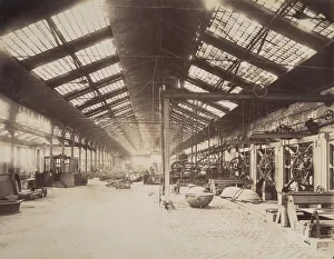 Metalworking Prints: [Factory Interior], ca. 1880. Creator: Louis Lafon