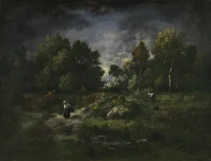 Firewood Prints: Faggot Gatherers in a Wooden Landscape, 1862. Creator: Narcisse Virgile Diaz de la Pena