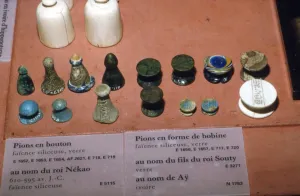 Louvre Prints: Faience, Glass and Ivory Playing Pieces from Egyptian Tombs, circa 1500 BC