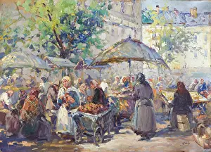 Market Place Prints: Fair, c1930. Creator: Erno Erb