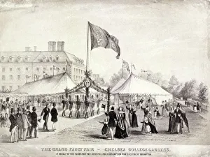Tuberculosis Prints: A fair held in the gardens of the Royal Hospital, Chelsea, London, c1842