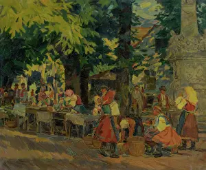 Anticipation Prints: Fair in Marianka, around 1943. Creator: Gustav Mally