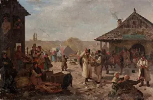 Funfair Prints: Fair in a Small Town, between 1880-1890. Creator: Seweryn Bieszczad