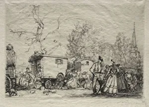 1849 1918 Prints: At the Fair St. Jean de Mont, 1906. Creator: Auguste Louis Lepere (French, 1849-1918)