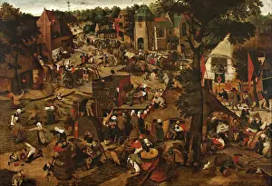 Cultural Event Prints: Fair with a Theatrical Presentation, 1562. Creator: Pieter Brueghel the Younger