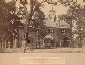 Belvedere Collection: Fairfax Court House, Virginia, with Union Soldiers in Front and on the Roof, 1863