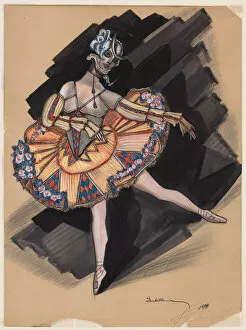Ballets Russes Collection: The Fairy Doll. Costume design for Anna Pavlova, 1924. Artist: Sudeykin, Sergei Yurievich