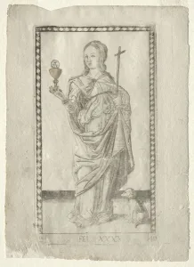 Ferrara Prints: Faith (from the Tarocchi, series B: Cosmic Principles & Virtues, #40), before 1467