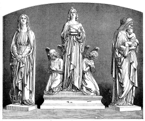 Sentimental Prints: Faith, Hope and Charity - sculpted by J