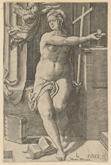 Faith, from the series The Seven Virtues, 1530. Creator: Lucas van Leyden Faith, from the series The Seven Virtues, 1530. Creator: Lucas van Leyden