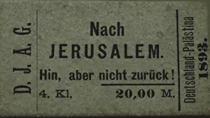 Fake train ticket with the imprint To Jerusalem - there, but not back!, 1893