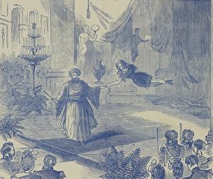 Trick Prints: Fakir of Oolu and his Beautiful Entranced Girl, 1873. Creator: Unknown